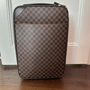 Louis Vuitton Brown Damier Checker Carry-On Luggage with Gold Hardware